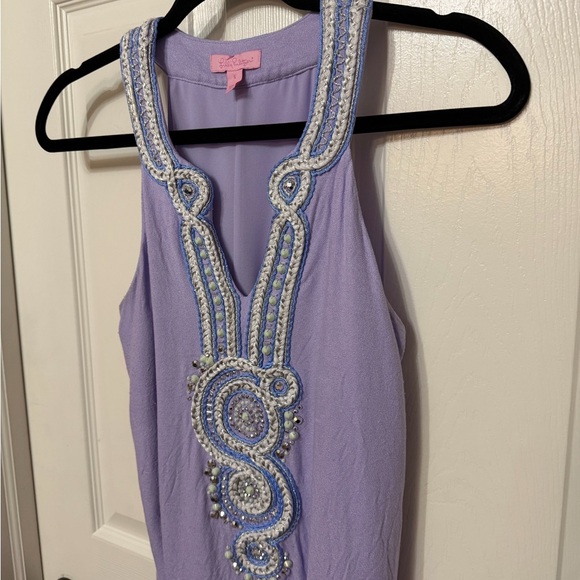Lilly Pulitzer Valli beaded Shift Dress in Light Lilac Verbena size small - Picture 3 of 8